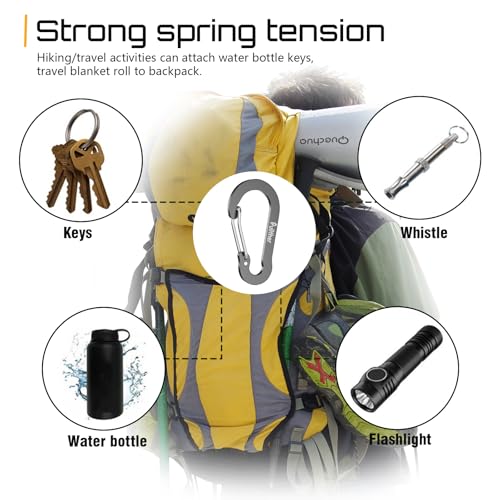Pullther fishing Aluminum Carabiner Clips- Set of 20,Carabiner Clip 2 inch,Corrosion-Resistant,Lightweight,Ideal for Outdo...