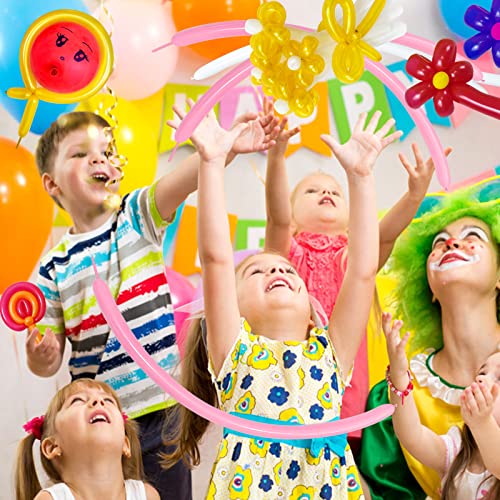 KAWKALSH 260 Clear Long Balloons for Animals, Thickening Skinny Latex Twisting for Arch Modeling Magic Clown Birthday Wedd...