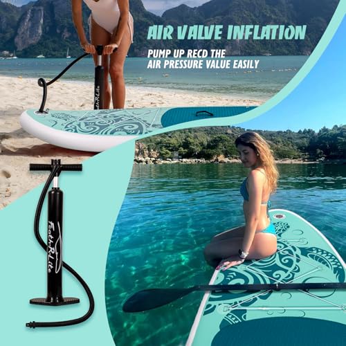 FEATH-R-LITE Inflatable Ultra-Light 10'×30''/10'6''×33'' Stand Up Paddle Board for All Skill Levels with Premium SUP Paddl...