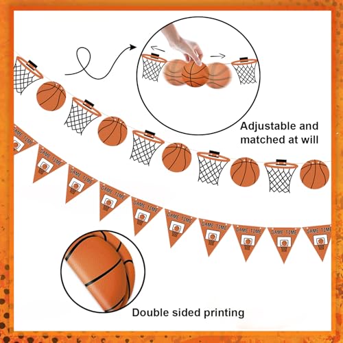 Yancan Basketball Party Decorations, Basketball Game Sports Theme Party Banner for Boy Birthday Party Supplies