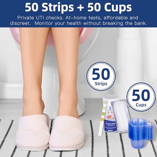 4-in-1 UTI Test Strips, 50ct Full Panel Urinary Tract Infection Test Kit at Home for Women Men Kids, Urinalysis Leukocyte...