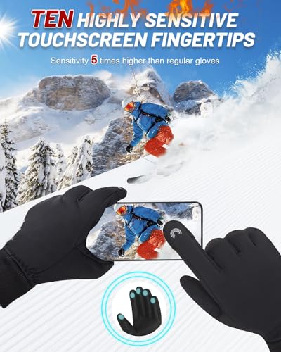 RIGWARL Waterproof Gloves for Cold Weather for Men/Women, Thick Winter Gloves with 3M Thinsulate, Thermal Warm Snow Glove