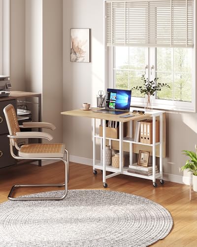 CHOEZON Folding Dining Table, Movable Dining Table, Kitchen Table for Small Space, Foldable and Expandable Desk Furniture ...