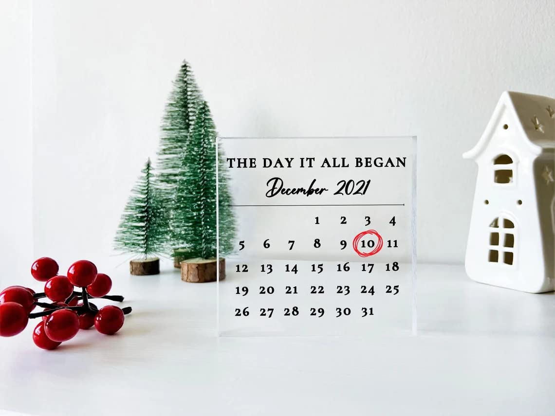 Personalized Calendar Gift Keepsake - Romantic Gift, Wedding Gifts, Gift for Him, Gift for Anniversary, Couples Gift, Gifts for Wife and Husband Memorial Keepsake