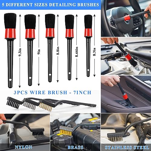 AUTODECO 42Pcs Car Wash Detailing Kit Cleaning Set with Foam Gun Sprayer, Long-Handle Brush, Collapsible Bucket, Large Was...