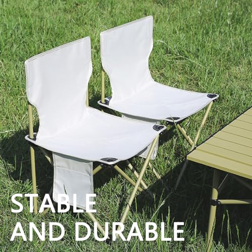 Soulagers Outdoor Camping Chair, Collapsible Chair with Side Pocket and Carry Bag, Folding Chair for Camping, Beach, Picni...