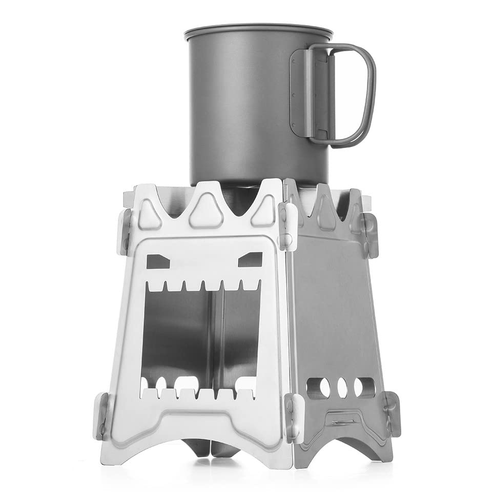 Lightweight Portable Wood Burning Camping Stove Camping Backpacking Stove Folding Wood Stove for Outdoor Hiking Camping Pi...