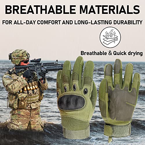 Sutekus Tactical Gloves Hard Knuckle Gloves with Touchscreen Fingers Hand Gear for Hiking, Camping, Hunting, Combat, Shoot...