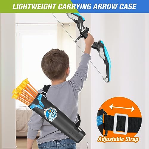 HYES 2 Pack Bow and Arrow for Kids, LED Light Up Archery Set with 24 Suction Cup Arrows, 1 Standing Target, 6 Score Target...