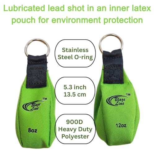 Blaze Line Arborist Throw Weight Pouch Bag 2-Pack Set (8 OZ and 12 OZ)- Outdoor Sports Arborist Tree Climbing Rope Climbin...