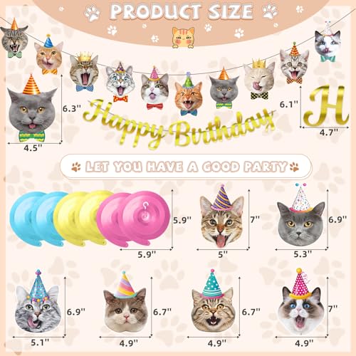 Cat Theme Birthday Party Decorations,Cat Birthday Decoration Happy Birthdays Banners Cats Hanging Cutouts Hanging Swirl Decor