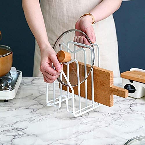 LINFIDITE Cutting Board Rack Chopping Board Organizer Stand Holder Kitchen Countertop Pots Pan Lids Rack Organizer Flat St...
