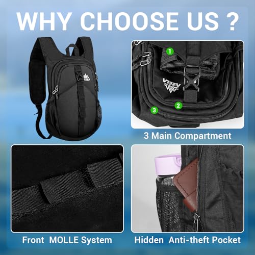FUNANASUN 16L Ultra-Lightweight Foldable Waterproof Hiking Backpack For Women Men Small Backpack For Hiking Commuting Trav...