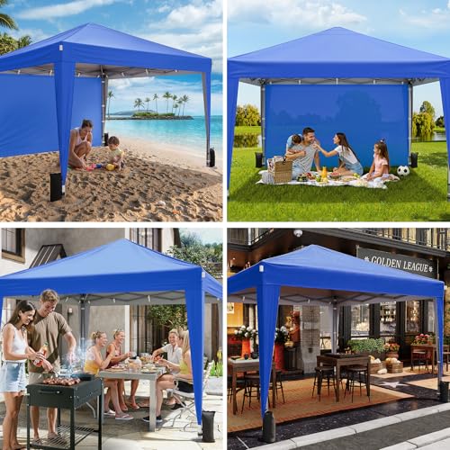 Driftalia 10x10 Pop Up Canopy with Sidewalls, Outdoor Instant Canopy Tent with Carry Bag for Commercial Events, Camping, B...