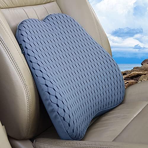 XINJUN Memory Foam car Lumbar Support Pillow - Memory Foam Back Cushion - Used for car Seats, Office Chairs, recliners, Sofas, etc. (Gray)