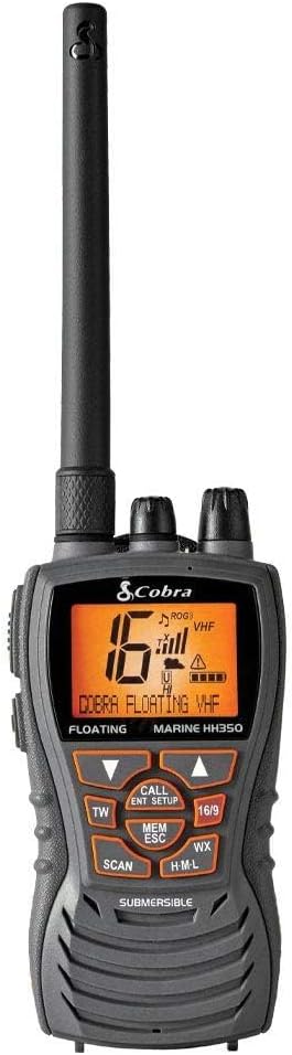 Cobra MR HH350 FLT Handheld Floating VHF Marine Radio - 6 Watt, Submersible, Noise Cancelling Mic, Backlit LCD Display, NO...