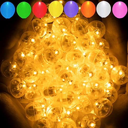 Aogist 50pcs Orange Balloon Lights,Long Standby Time Waterproof Mini Light,Battery Powered,Round LED Ball Lamp for Latex B...