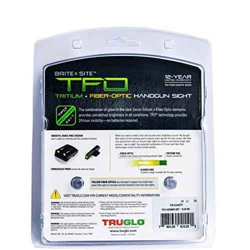 Truglo TFO Tritium & Fiber-Optic Sight Durable Snag-Resistant Glowing Night Sight, Compatible with Kimber 1911 Models with Fixed Rear Sight (Excluding Micro Series)