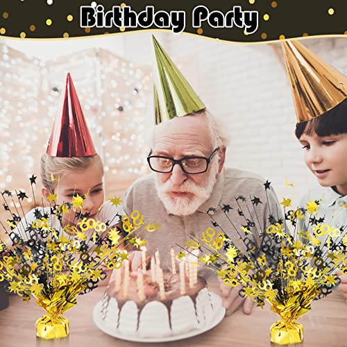 3 Pcs Happy 60th Birthday Table Decorations 60th Birthday Centerpieces for Table Metallic Gold Gleam 60th Wedding Annivers...