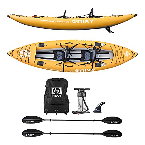 NIXY Tahoe Inflatable Kayak - Premium 2 Person Kayak Durable Design for Two Adults, Portable and Stable with Advanced Feat...