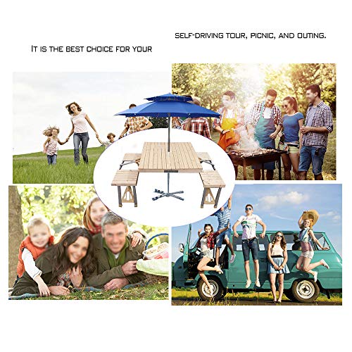 STONCEL Folding Table and Chairs Set, Portable Picnic Table with 4 Seats for Outdoor Camping Picnic BBQ, Party and Dining(...