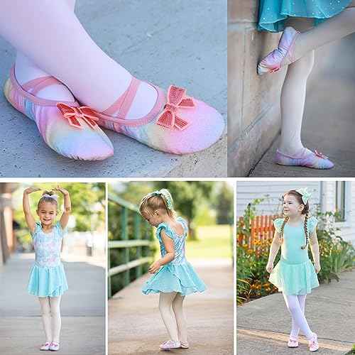 Arshiner Ballet Shoes for Girls Canvas Ballet Slippers Dance Shoes with Elastic Band for Toddler/Little Kid/Big Kid