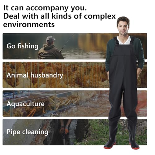 Waterproof Fishing Waders for Men & Women - Lightweight, Durable Chest Waders with Built-in Boots for Fly Fishing, Kayaking