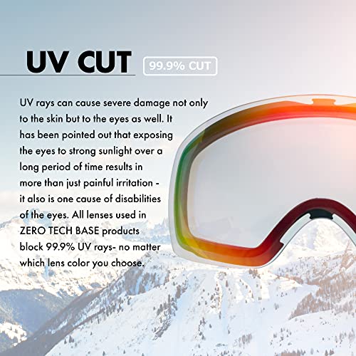 ZERO TECH BASE Compatible Replacement Lens for Oakley Canopy Snow Goggles Mirror type