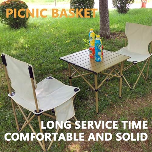 Soulagers Outdoor Camping Chair, Collapsible Chair with Side Pocket and Carry Bag, Folding Chair for Camping, Beach, Picni...