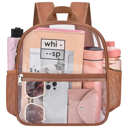 UEASE Clear Backpack for Stadium Events, 12x12x6 Small Clear Plastic bag with Reinforced Straps for Game Security Festival...