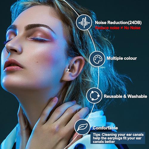 High Fidelity Concert Earplugs for Concerts Musicians，Earplugs for noise reduction，24db Advanced Filter Technology Ear Pro...