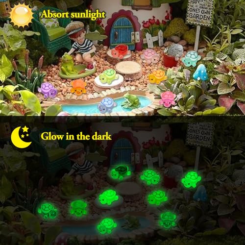 Mini Resin Turtles Figures to Hide, 72 PCS Tiny Resin Animal Figurines Little Small Plastic Turtles Miniature Festival Rav...