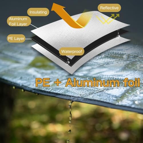windhike Naturehike Aluminum Foil Foldable Picnic Blanket, Ultralight Ground Sheet Mat, Waterproof Camping Tarp, Sleeping ...