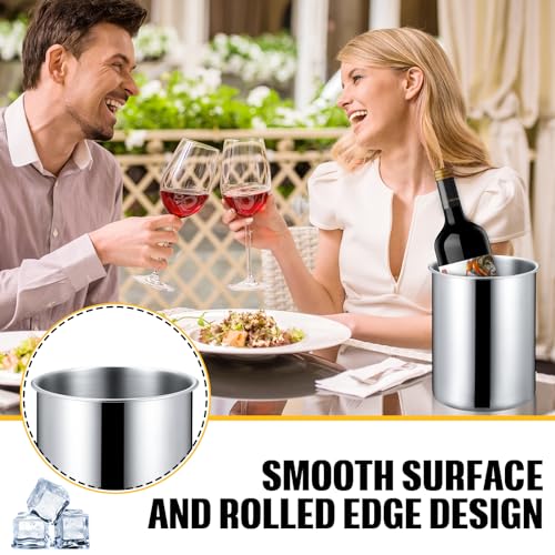 Domensi 6 Pcs Wine Chiller Bucket 750 ML Champagne Bucket Stainless Steel Wine Chillers for Bottles Keeps Cold for Hours C...