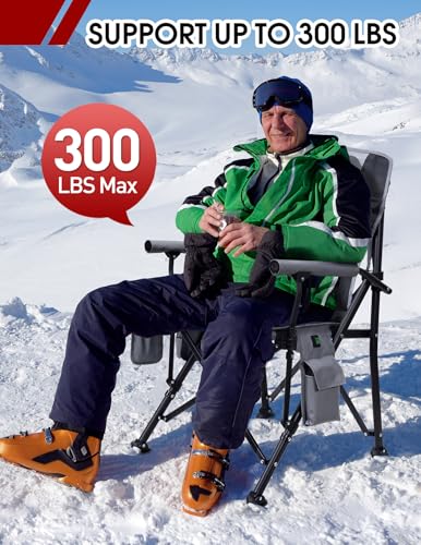 Docusvect Heated Camping Chair for Adults, Heats Back and Seat, 3 Heat Levels, Fully Padded Heated Folding Chair for Outdo...