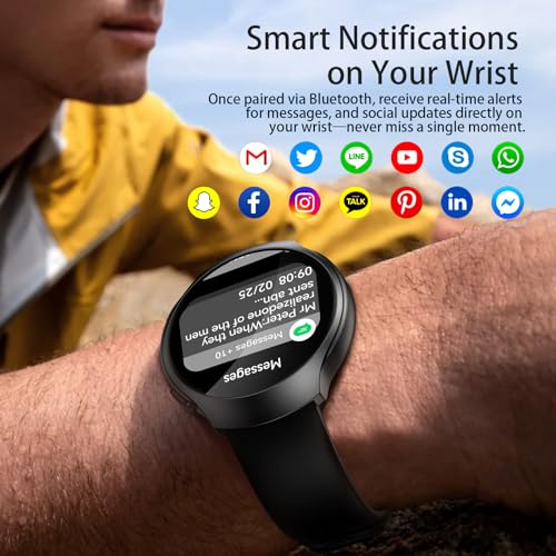 GPS Smart Watch for Men With AI (Answer/Make Call), 1.43" Micro-Spherical AMOLED Smartwatch for Android and iPhone, 150+ S...
