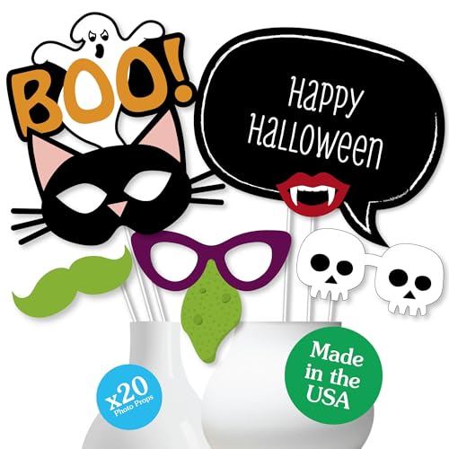 Big Dot of Happiness Trick or Treat - Halloween Party Photo Booth Props - Witch and Monster Photo Props - 20 Count