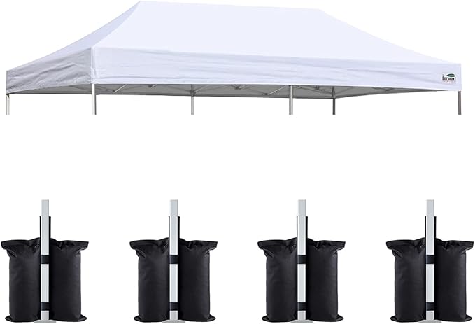 Eurmax USA 10x20 Pop Up Canopy Replacement Canopy Tent Top Cover, Instant Canopy Top Cover ONLY, Choose 30 Colors,Bonus 4P...