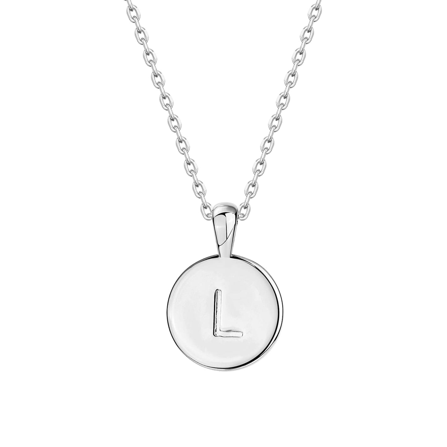 PAVOI 14K White Gold Plated Letter Necklace for Women | Gold Initial Necklace | Letter L