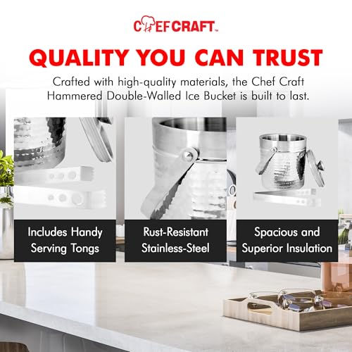 Chef Craft Double Walled Stainless Steel Ice Bucket