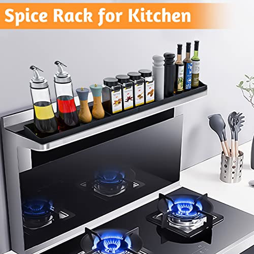 Foeacry 30 Inch Silicone Stove Top Shelf Magnetic for Kitchen Gadgets, Soft Flexible Strong Magnetic Heat Resistant Spice ...