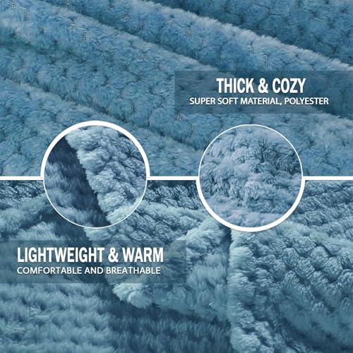 Exclusivo Mezcla Fleece Throw Blanket Extra Large, Super Soft and Warm Blankets for Couch, Sofa and Bed Waffle Textured, C...