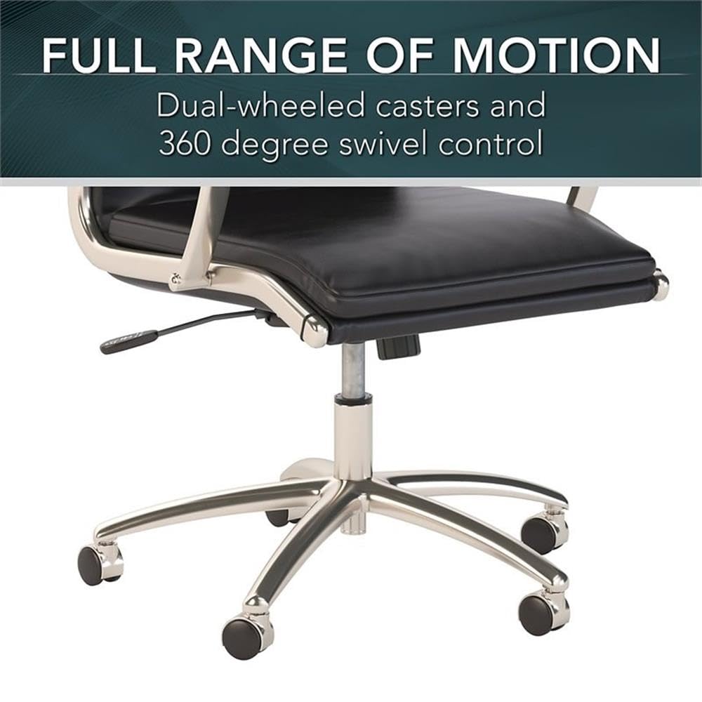 Bush Business Furniture High Back Leather Executive Office Chair for Conference Tables in Black