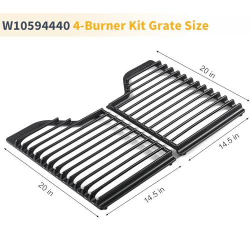 Allstare W10594440 Burner Grates Replacement Parts for Whirlpool Gas Stove Parts Top Grate Kit W11214957 WCG55US0HS00 Kitc...