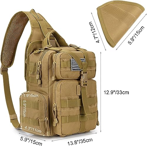G4Free Large Tactical EDC Sling Bag Backpack, Military Molle Bag Single Strap Shoulder Backpack for Men | EDC, Adjustable ...