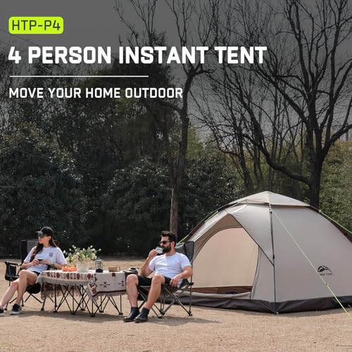 Happy Travel 1/2/3/4 Person Camping Tent, Instant Easy Pop Up Tents for Camping,Automatic Waterproof Family Camping Tent, ...
