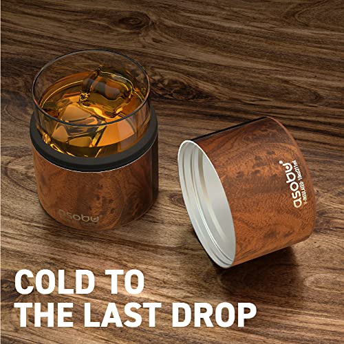 asobu Whiskey Sleeve Glass – Insulated Bourbon Tumbler with Premium Rocks Glass, BPA-Free, Double-Wall Stainless Steel, Ke...