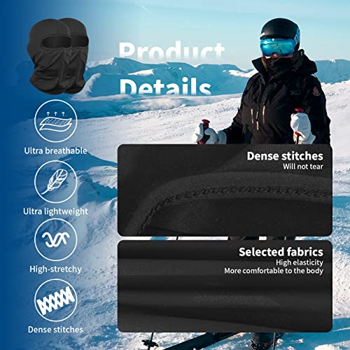 2 Pieces UPF 50+ Balaclavas Ski Mask for Men and Women,UV Protector Helmets Face Mask,Suitable for Outdoor Sports