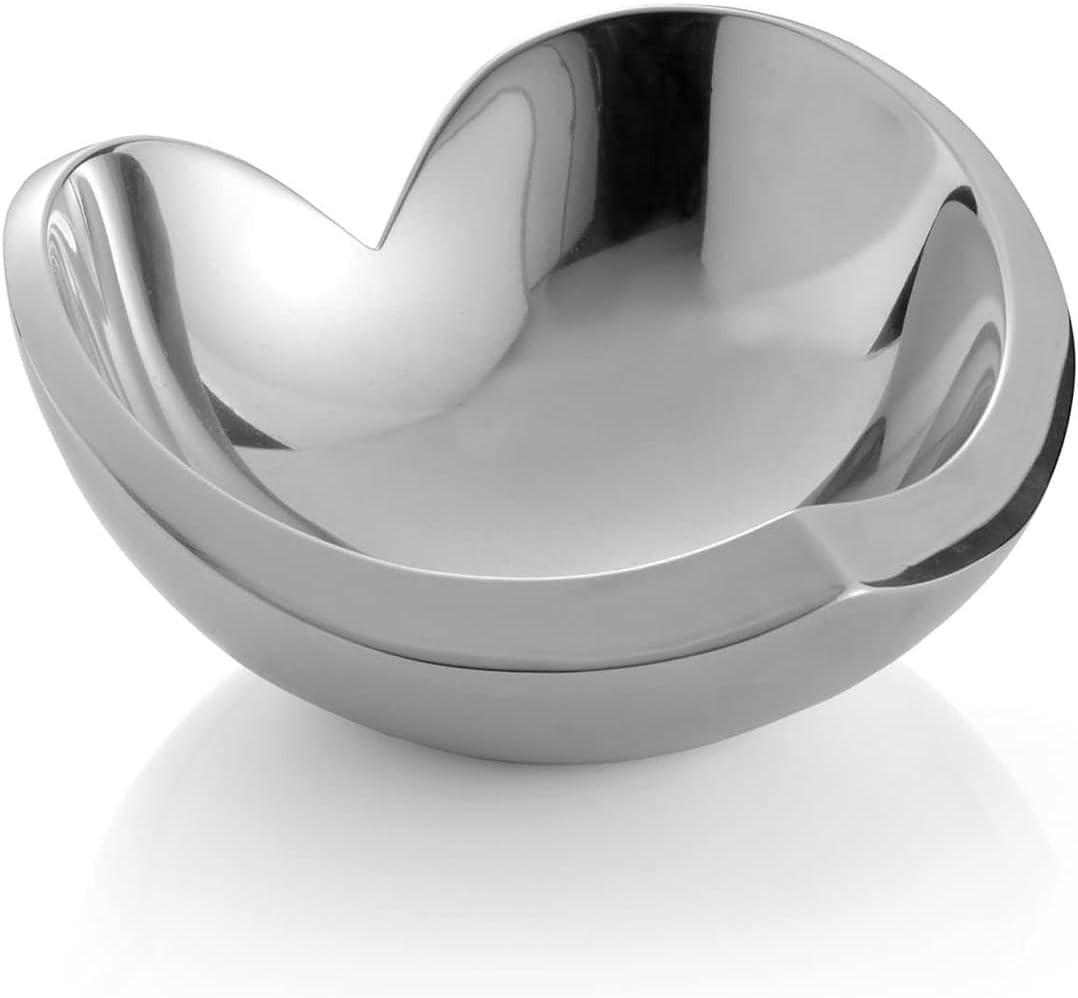 Nambe Alloy Classic Heart Bowl, Heart Shaped Modern Design, For Wedding, Anniversary, Valentine’s Day, Love Bowl, 8.5-Inch