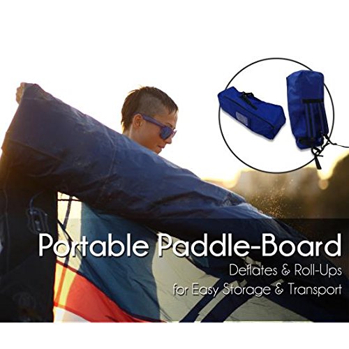 SereneLife Inflatable Stand Up Paddle Board with Premium SUP Accessories – Wide Stable Design with Non-Slip EVA Deck Pad f...